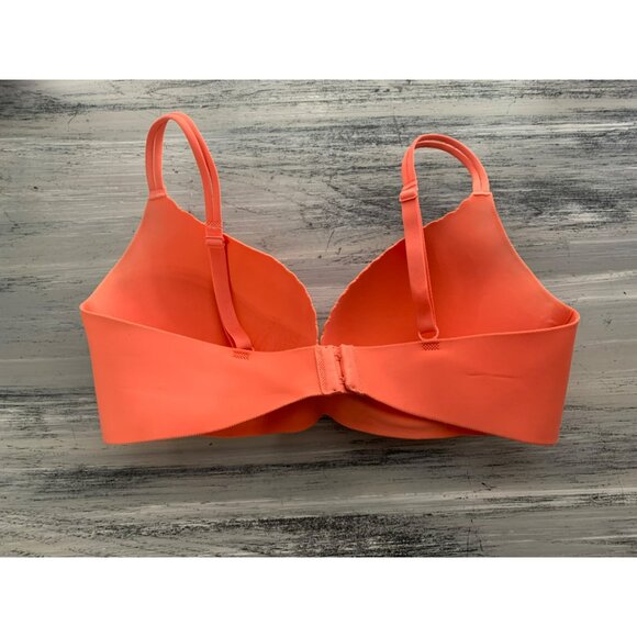 Victorias Secret Coral Push-Up Bra Size 36D Adjustable Straps & Supportive Fit - Picture 3 of 6